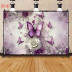 Purple Butterfly Backdrop Cloth