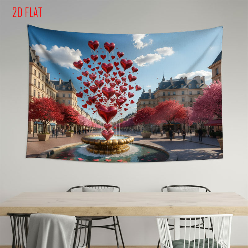 Love Fountain Photo Background Cloth