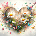 Love Daisy Butterfly Backdrop