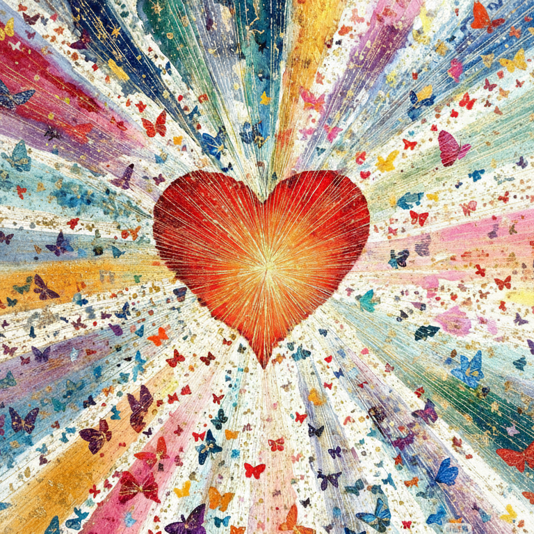 Colorful Love Butterfly Bkgd Cloth