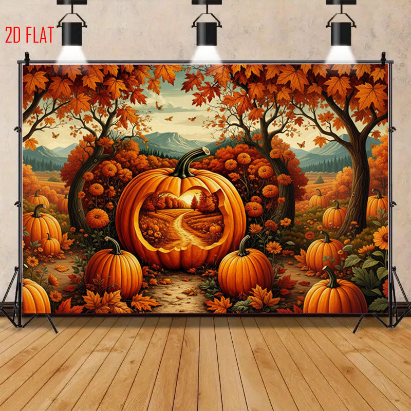 Pumpkin Autumn Photo Background Cloth