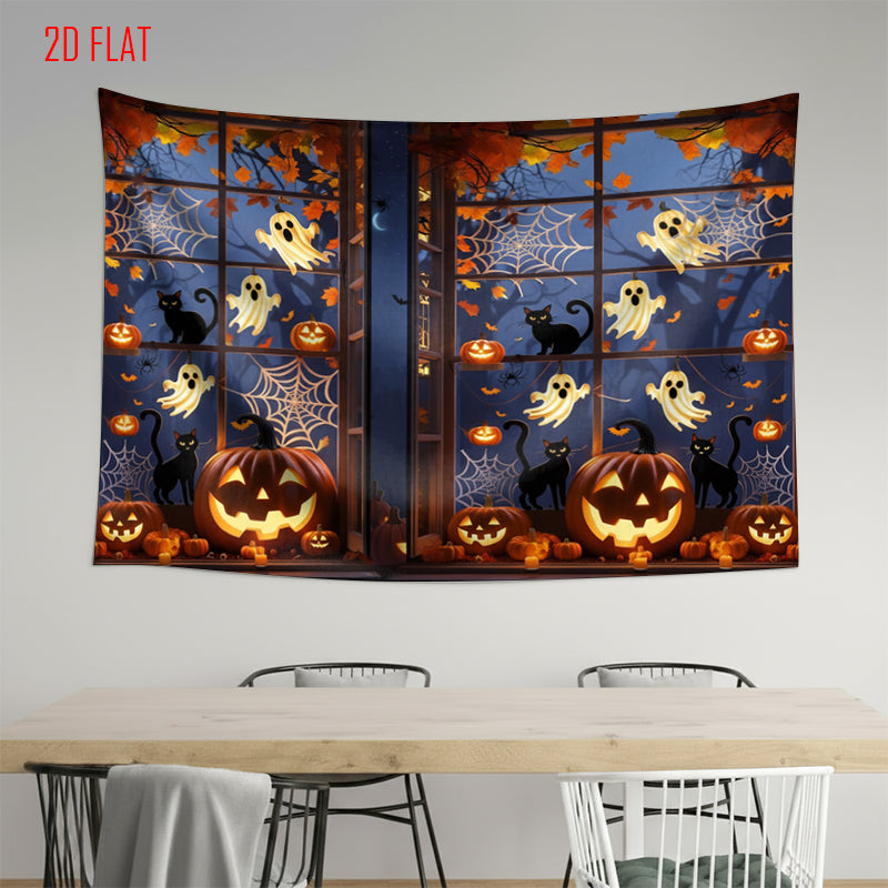 Halloween Window Photo Background Cloth