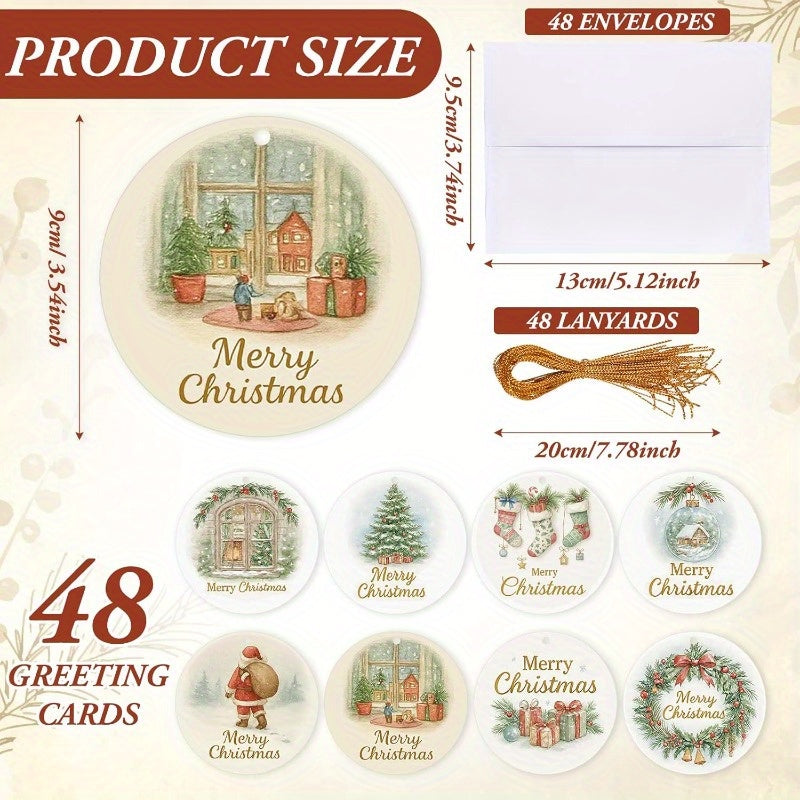 48pxs Christmas Tree Xmas Cards with decorative