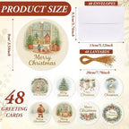 48pxs Christmas Tree Xmas Cards with decorative