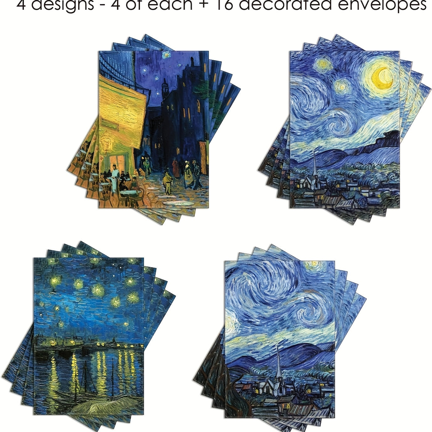 16pxs Van Gogh Art Memorial Greeting Card