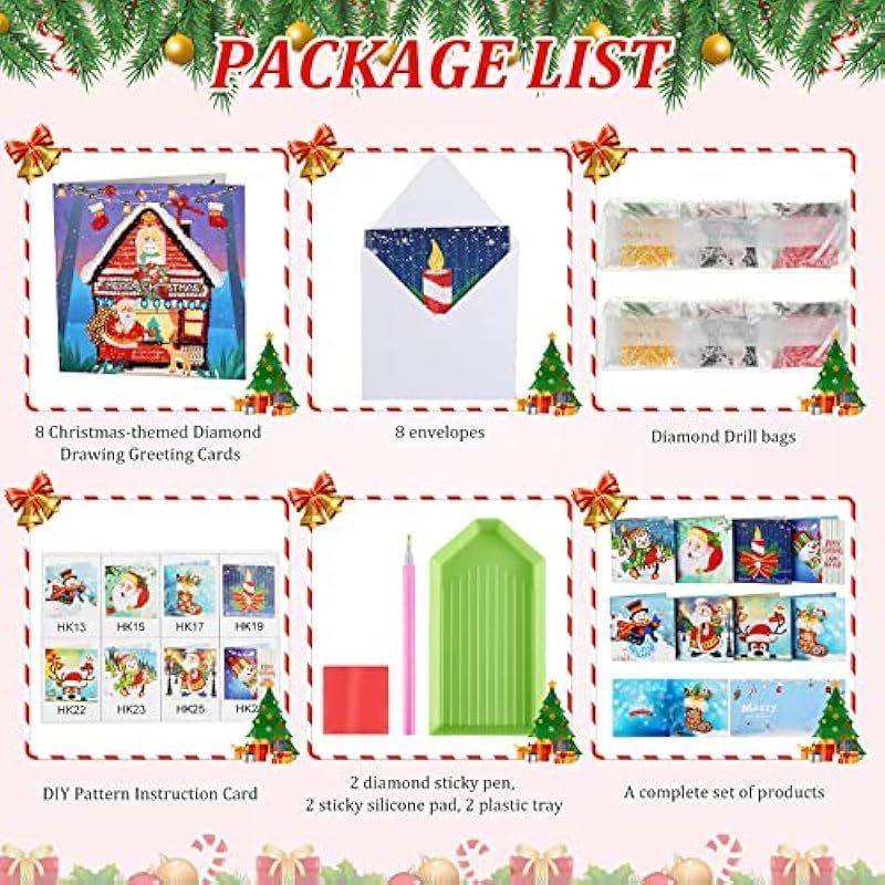 8pxs 5D Diamond Xmas Cards