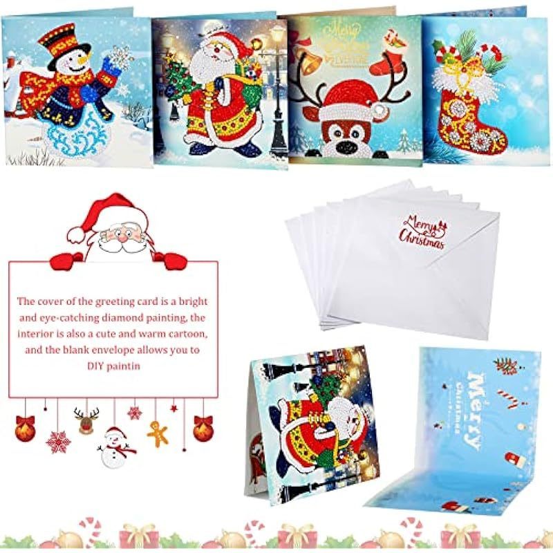8pxs 5D Diamond Xmas Cards