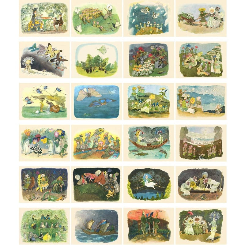 24pxs Fairy Tale Retro Postcards