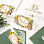 50pxs Sunflower Thank You Cards