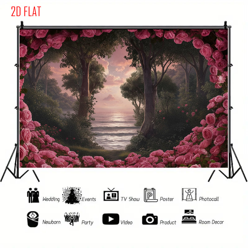 Rose Forest Photo Backdrop