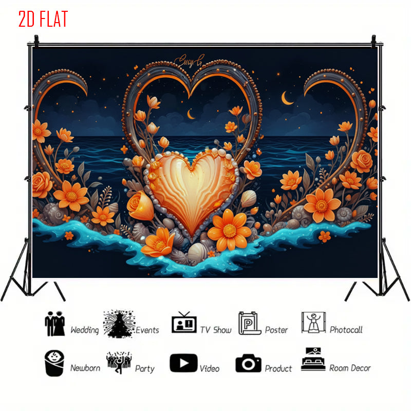 Ocean Love Flower Photo Backdrop