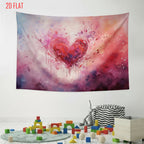 Red Heart Art Background Cloth