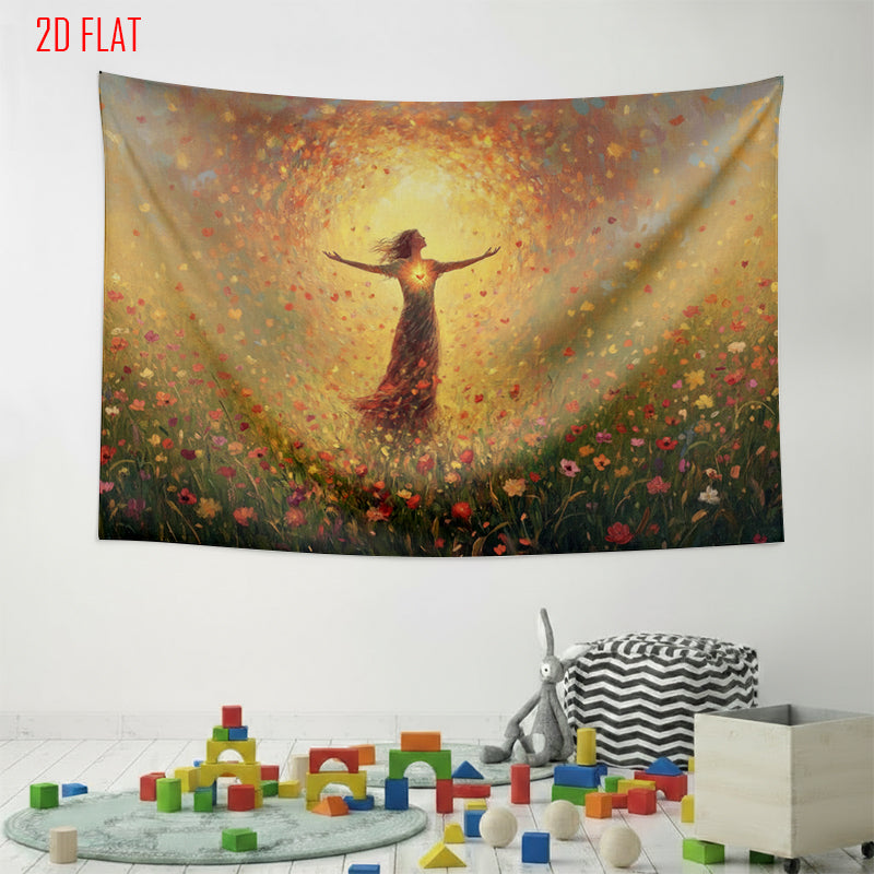 Golden Flower Backdrop Cloth