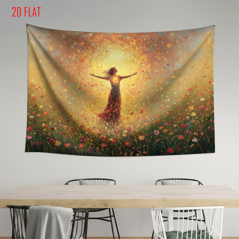 Golden Flower Backdrop Cloth