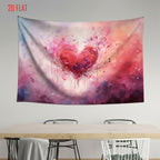 Red Heart Art Background Cloth