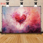 Red Heart Art Background Cloth
