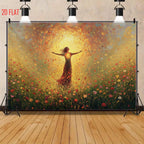 Golden Flower Backdrop Cloth