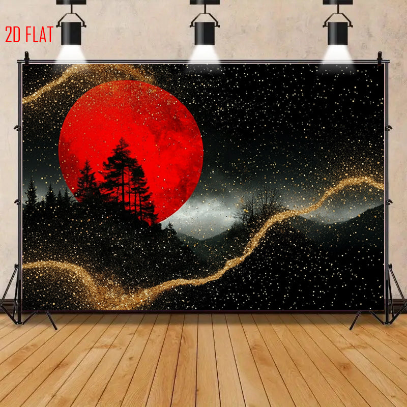 Red Moon Photo Backdrop