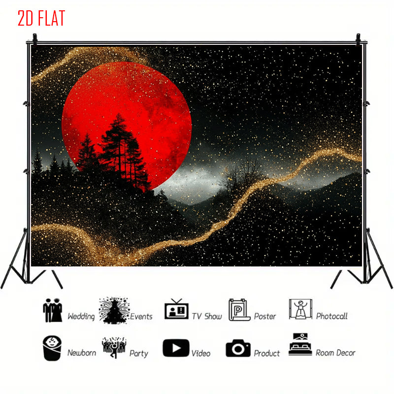 Red Moon Photo Backdrop