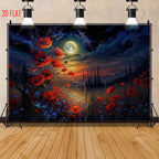 Moon Night Poppy Backdrop