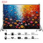 Colorful Flower Oil Bkgd Cloth