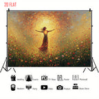 Golden Flower Backdrop Cloth