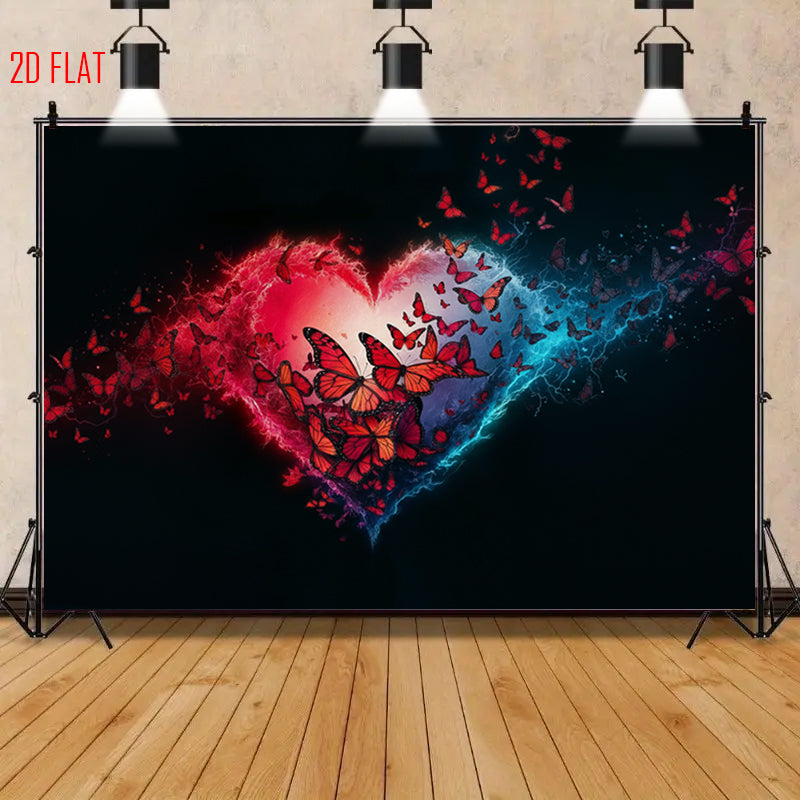 Red Blue Love Backdrop Cloth