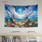 Starry Sky Forest Path Background Cloth