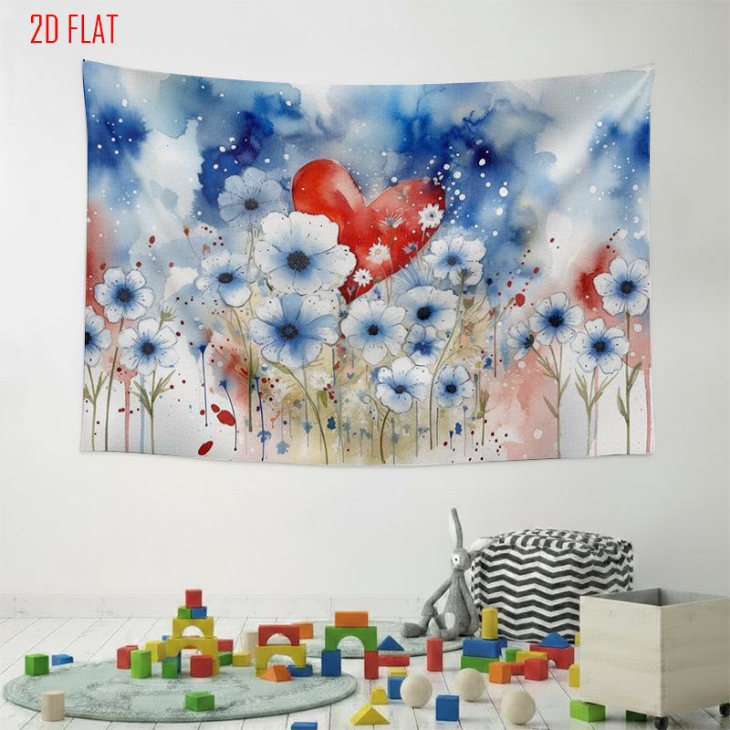 Watercolor Love Flower Backdrop