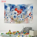 Watercolor Love Flower Backdrop