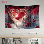 Snow Love Rose Bkgd Cloth