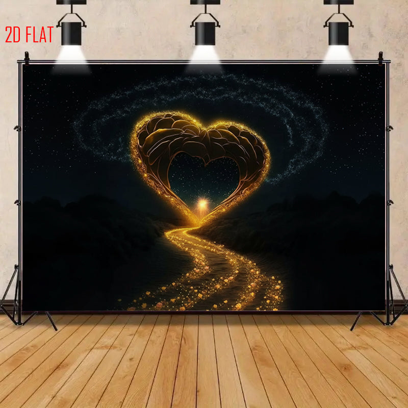 Black Gold Love Light Backdrop