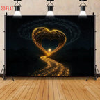 Black Gold Love Light Backdrop