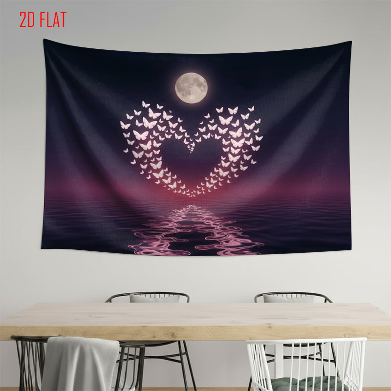 Moon Night Butterfly Backdrop