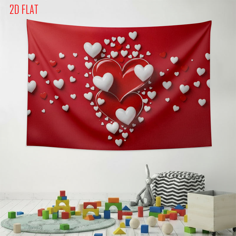 Red Love Print Backdrop