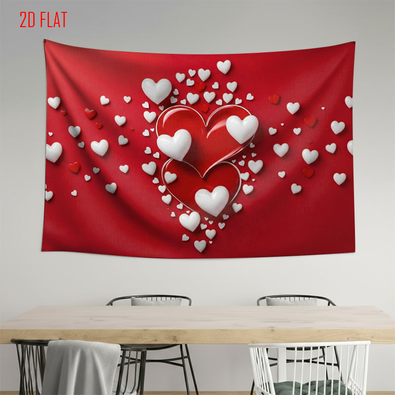 Red Love Print Backdrop