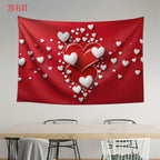 Red Love Print Backdrop