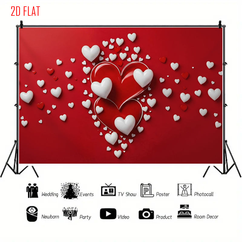 Red Love Print Backdrop