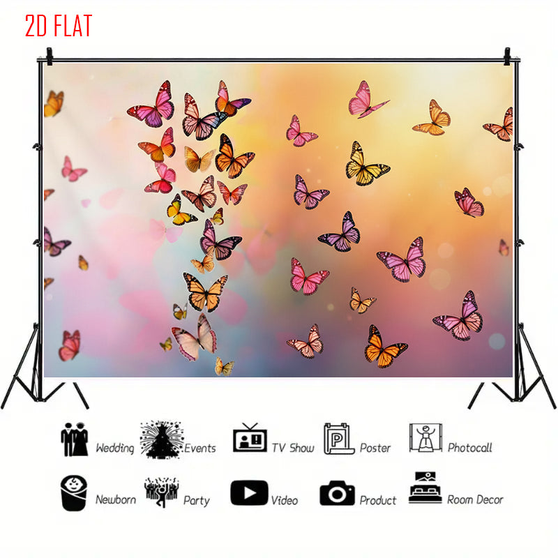 Colorful Color Butterfly Backdrop