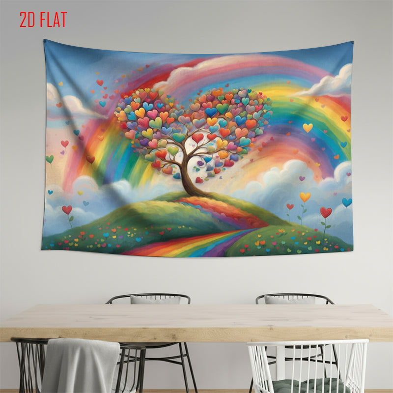 Rainbow Love Tree Bkgd Cloth