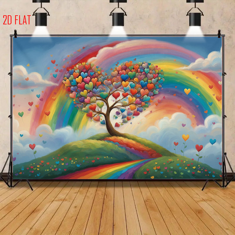 Rainbow Love Tree Bkgd Cloth
