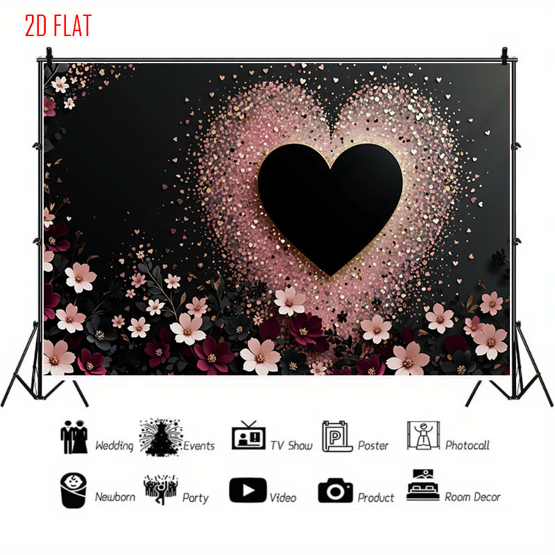 Black Gold Love Photo Backdrop