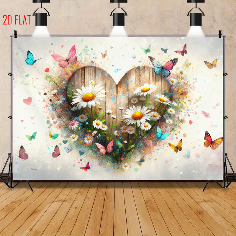 Love Daisy Butterfly Backdrop
