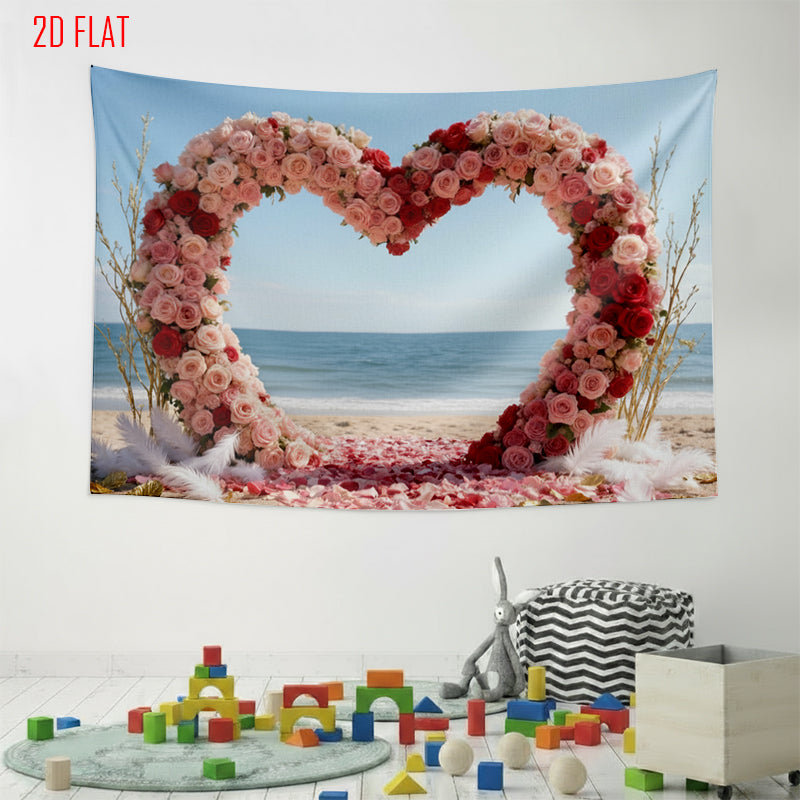 Beach Rose Love Arch Backdrop