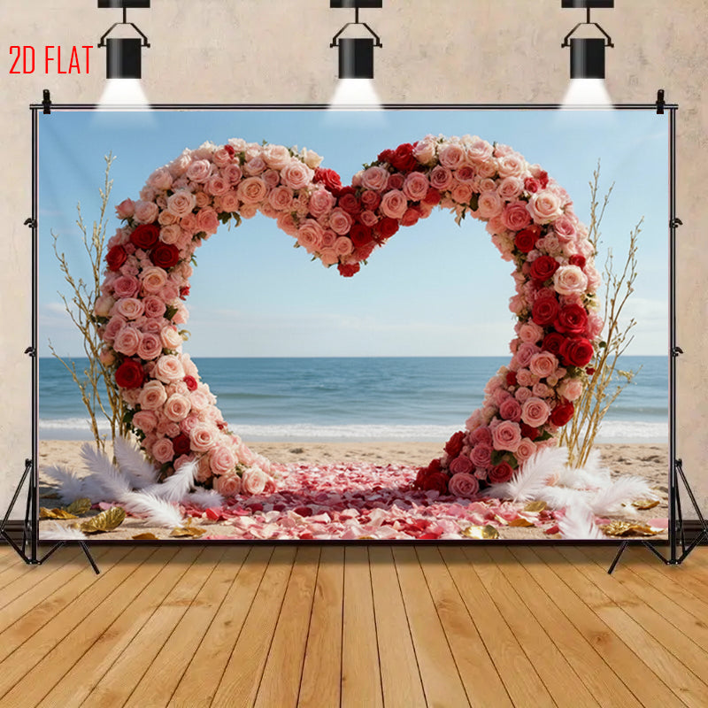 Beach Rose Love Arch Backdrop