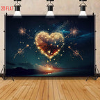 Love Fireworks Romantic Background Cloth