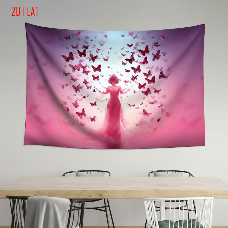 Butterfly Girl Background Cloth