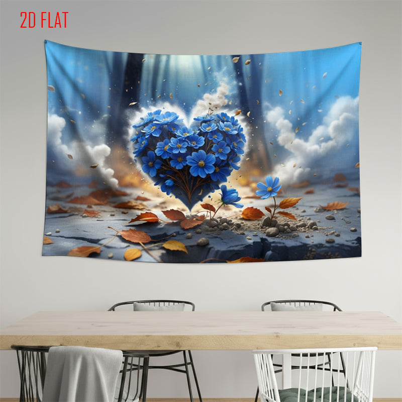 Love Blue Flower Backdrop