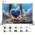 Love Blue Flower Backdrop