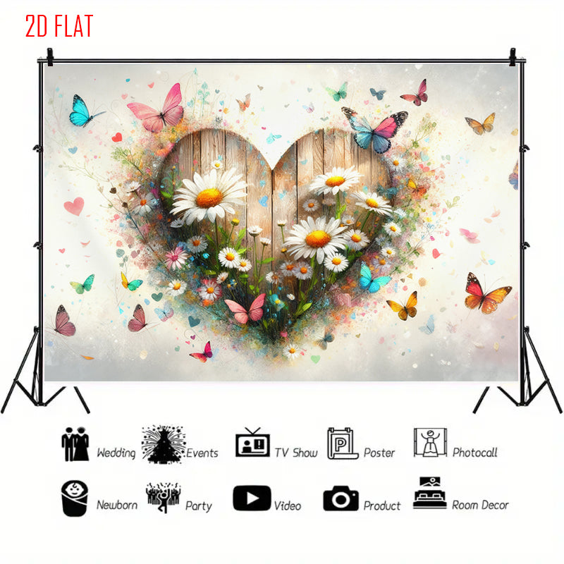 Love Daisy Butterfly Backdrop